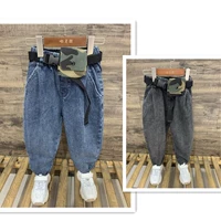 Yêu Minto 2019 mùa thu mới phiên bản Hàn Quốc của bé trai và bé gái lớn mẫu nổ quần jeans cũ 3577 - Quần jean short jean bé trai