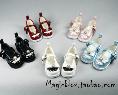 taobao agent BJD doll use shoes, boots, three four points, 1/4msd lace princess shoes black, white powder, blue red 5 color 1/3