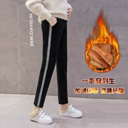 Bà bầu mặc quần áo mùa đông cộng với quần legging nhung dày MM200 chất béo cộng với quần nhung dày ấm eo cao kéo dài bụng nâng quần