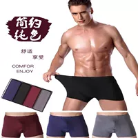 4 hộp quà tặng nam quần lót boxer cộng với phân bón XL trung eo thanh niên boxer quần chip nam