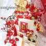 Trang trí bánh nướng Trung Quốc Wedding Border Red Plum Double Hạnh phúc Acrylic Chèn Thẻ Cô dâu Chú rể Trang trí Tua - Trang trí nội thất phòng khách nhà cấp 4