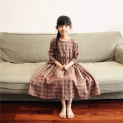 Cô gái mặc mùa xuân và mùa hè mới cho trẻ em dây chằng cao eo Phiên bản Hàn Quốc của chiếc váy búp bê tay áo văn chương - Váy