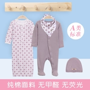 Bộ quà tặng cho bé Bộ sưu tập xuân hè mùa đông 0-3-6-12 tháng Bộ cotton nguyên chất gồm 4 bộ quần áo trẻ em - Bộ quà tặng em bé