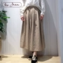 KHÔNG JESE Nhật Bản retro nghệ thuật của phụ nữ dài đàn hồi eo rắn màu váy lỏng 9181-1432 - Cộng với kích thước quần áo quần áo đẹp nữ