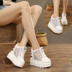 Hàn Quốc phiên bản của mùa xuân năm 2018 mới tăng ở đáy dày cao để giúp những đôi giày đơn hoang dã thở giày nữ tăng cao siêu cao gót Giày cao gót