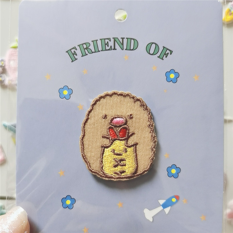 Fried Pork Chop 3 * 3.5Cm【 Ni Amoy F41 】 full 2 piece free shipping corner Biology Cartoon Cloth stickers solar system Xiaotuanzi hole patch Hot paste