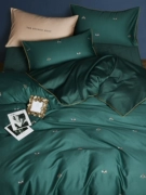 bộ đồ giường in ấn kỹ thuật số Bốn 60 Ai Cập bông satin khăn trải giường bông chăn thời trang 1.8m - Bộ đồ giường bốn mảnh