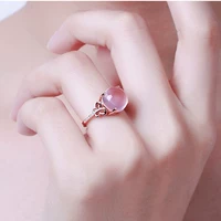 Phiên bản Hàn Quốc của Furong đá bột pha lê Mori nhẫn nhẫn vàng hồng nữ chỉ số ngón tay cá tính mở trang sức học sinh nhẫn đôi vàng tây
