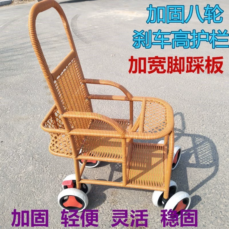 Xe đẩy trẻ em đơn giản mùa hè thoáng khí siêu nhẹ trẻ em bé có thể ngồi ngả mùa hè mát mẻ - Xe đẩy / Đi bộ