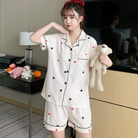 JDX#Dual Short Cardigan 5535 Color Round Dot Dot