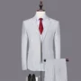 Bộ đồ sọc nam phù hợp với phiên bản Hàn Quốc của cơ thể để mặc bộ đồ nam phù hợp nhất với người đàn ông chú rể váy cưới ba mảnh - Suit phù hợp bộ vest nam