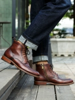 Martens, демисезонные высокие дышащие универсальные короткие сапоги, ботинки, из натуральной кожи, сделано на заказ