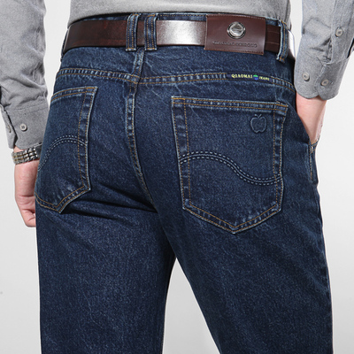 Apple trung niên cao eo nam jeans mùa hè phần mỏng lỏng thẳng trung niên cổ điển cũ cao bồi 90 s Cao bồi