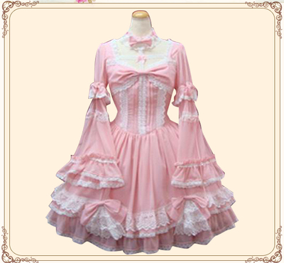 taobao agent Cute lace megaphone, dress with sleeves, Lolita style, long sleeve