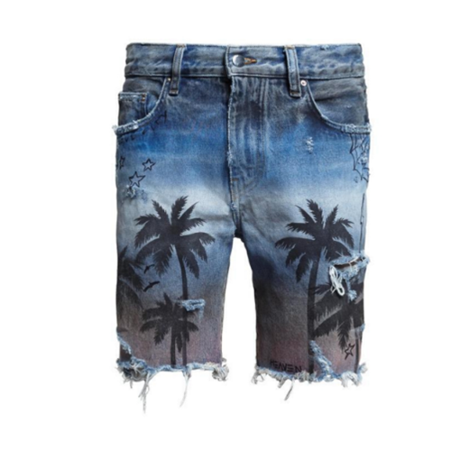 Picture ColorChaopai 19SSAMIRI summer sandy beach coconut tree printing hole cowboy shorts lovers men and women High street Spring and summer