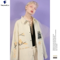 Ретро куртка для влюбленных, весенняя рубашка, в корейском стиле, коллекция 2021, оверсайз