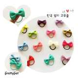 Мини -лук Круг волос ~ Ювелирные изделия для домашних украшений Тедди Бардерс Куккксия Цветочная собака Резиновая группа не приклеивает волосы ~