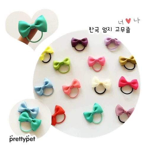 Мини -лук Круг волос ~ Ювелирные изделия для домашних украшений Тедди Бардерс Куккксия Цветочная собака Резиновая группа не приклеивает волосы ~