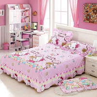 Cotton cộng với giường bông dày đơn mảnh trẻ em phim hoạt hình hellokitty chăn bông trải giường trượt 1,51,8 m giường - Váy Petti váy giường khách sạn