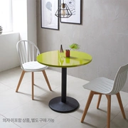 Bàn tròn nhỏ đàm phán bàn ghế kết hợp đơn giản ban công phòng khách tròn bàn cà phê trắng tiếp khách giản dị bàn cà phê - Bàn