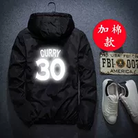 Golden State Warriors Curry Coat Cặp đôi Áo bông Mùa đông Cặp đôi Phiên bản Một nam và Một Nữ Áo khoác thể thao ngắn áo bomber nam