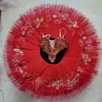 Профессиональная балетная юбка для взрослых Красный Пакита Балетная одежда