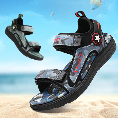 男童凉鞋迷彩夜光2021夏季新款小学生中大童时尚软底运动男孩沙滩