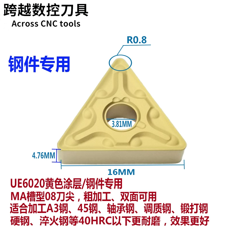 Lưỡi CNC phủ hình tam giác TNMG160404/160408/160412-TM T9125 9025 các bộ phận bằng thép cán dao tiện cnc Dao CNC