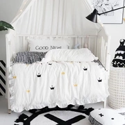 Kerry vườn ươm sản phẩm giường cũi Ba mảnh giường chăn trắng đáng yêu flounced 0.6m - Bộ đồ giường trẻ em
