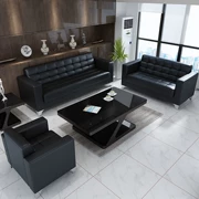 Sofa văn phòng mới đơn giản kinh doanh phòng khách sofa ba người tiếp tân nội thất văn phòng thời trang sofa bàn cà phê