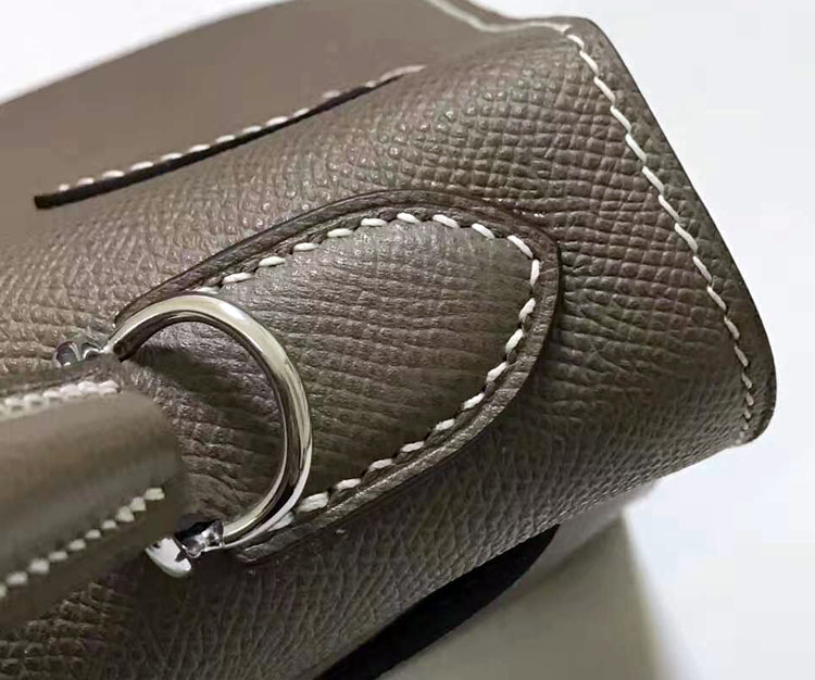 28Cm Elephant Grey & Silver Buckle & Handmade25cm28cm32cm Outer seam Kelly bag All by hand Wax thread  female Satchel genuine leather Female bag female handbag