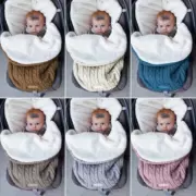 Châu Âu và Mỹ bán nổ mô hình cộng với nhung bé túi ngủ bé túi ngủ để giữ ấm dày dệt kim ngủ len túi xe - Túi ngủ