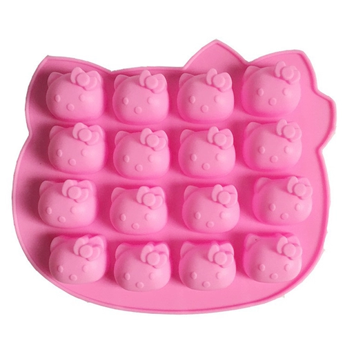 Мини -16 -соединенный кошачий матовой силиконовый пирог плесень
