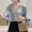 Fat mm200 kg mới của Hàn Quốc phiên bản của kích thước lớn lỏng V-Cổ voan áo sơ mi nữ ren khâu siêu cổ tích ngắn tay áo nước ngoài áo trắng công sở
