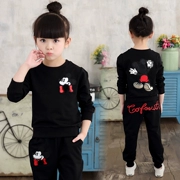Quần áo trẻ em thời trang nữ mùa thu 2018 mới dành cho trẻ em mẫu mùa thu trẻ em phiên bản Hàn Quốc của quần áo thủy triều thể thao hai mảnh