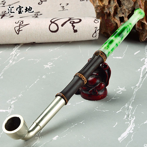 Длинный старомодный мундштук ручной работы, медная курительная трубка