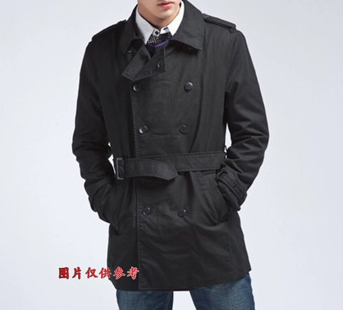 (Трансграничная торговля), осенняя длинная хлопковая куртка, осенний мужской ремень, ветрозащитный плащ, облегающий крой