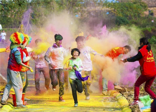 Цветовая пудровая бутылочка с цветовой фотографией Улица с цветом порошок радужная радуга ресторан кукуруза Symnoma Многоцелевая доступность детского сада доступна