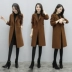 Len áo khoác nữ phần dài 2017 mùa thu và mùa đông phụ nữ mới của Hàn Quốc phiên bản của kích thước lớn dày caramel màu áo len Trung bình và dài Coat
