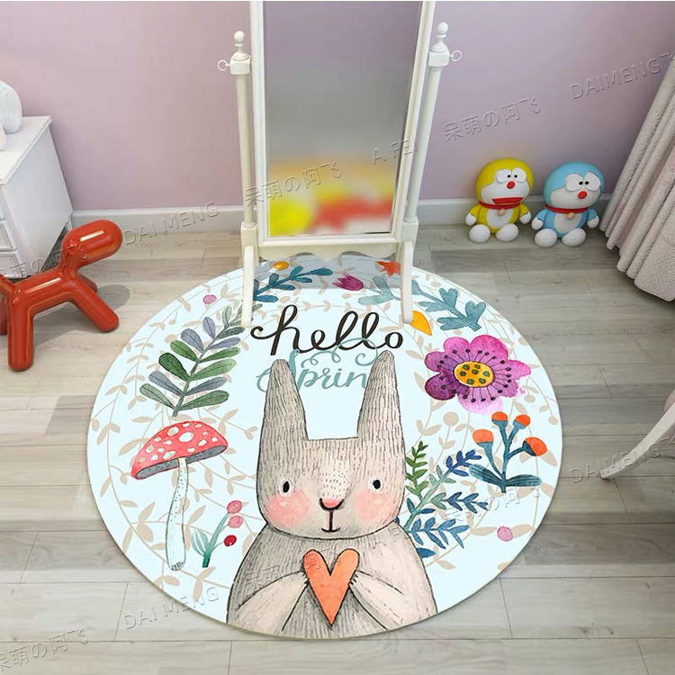Rose Redoriginality Chaopai circular lovely Cartoon carpet a living room tea table hanging basket Computer chair room bedroom Earth mat customized