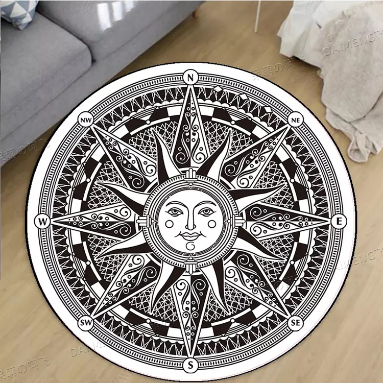 Chaohuo Shop 04originality Chaopai circular lovely Cartoon carpet a living room tea table hanging basket Computer chair room bedroom Earth mat customized