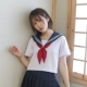 Nhật Bản cao cấp JK đồng phục màu tím màu ba ngực thủy thủ màu trắng phù hợp với Kansai ve áo dài tay phù hợp với đồng phục học sinh