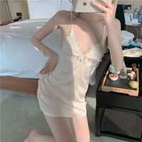 Сексуальная летняя пижама, ретро мини-юбка без рукавов, цвета шампанского, эффект подтяжки, сезон 2021
