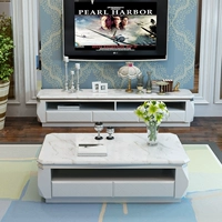 Đồ nội thất phòng khách đá cẩm thạch tủ TV bàn cà phê kết hợp thiết lập hiện đại nhỏ gọn tủ TV tủ bàn ghế gỗ hiện đại