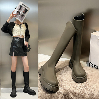 taobao agent High green high boots platform, plus size, fitted