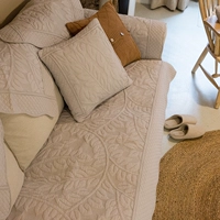 Plain đầy đủ bông thêu sofa đệm cao cấp chống trượt mềm vải ghế sofa đệm bốn mùa lanh bộ khăn màu rắn - Ghế đệm / đệm Sofa tấm trải ghế sofa mùa hè