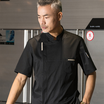 夏天薄款厨师服短袖透气餐饮后厨餐厅厨房工作服男定制夏季烘焙女
