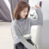 Quần áo nữ mùa thu châu Âu 2019 mới cao cổ lỏng lẻo áo len Hàn Quốc chạm đáy áo len - Áo len Áo len