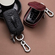 Da bò thật công suất lớn túi đựng chìa khóa 2 lớp móc chìa khóa ô tô cao cấp thắt lưng treo đa năng tại nhà xe chìa khóa đa năng túi