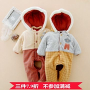 Quần áo trẻ em thương hiệu PPTZ 2-12 tháng mùa thu và mùa đông bé trai và bé gái quần áo trẻ em bằng vải bông jumpsuit LE6006 V J8